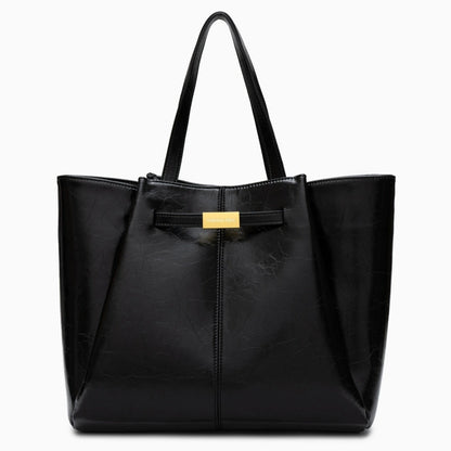 Spacious tote bag in a soft, durable material featuring sleek design, with ample room for daily essentials, front — view 6