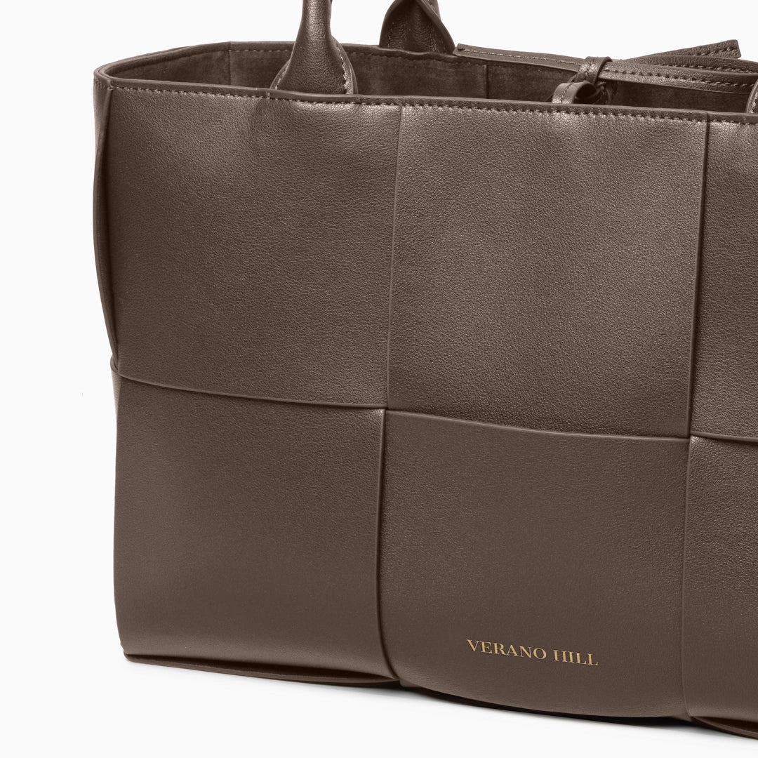Woven tote bag in a natural beige color, featuring sturdy handles and an open top for easy access — view 16 — view 16