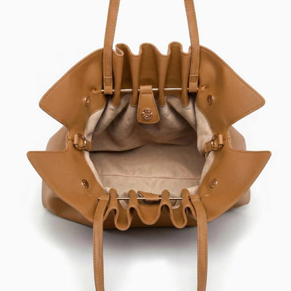 Soft tote bag in a light beige color, featuring sturdy handles and spacious interior, front view — 15 — view 15