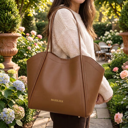 Close up view showing the durable fabric and precise stitching details of Effortless Everyday Tote Bag, its quality — view 2