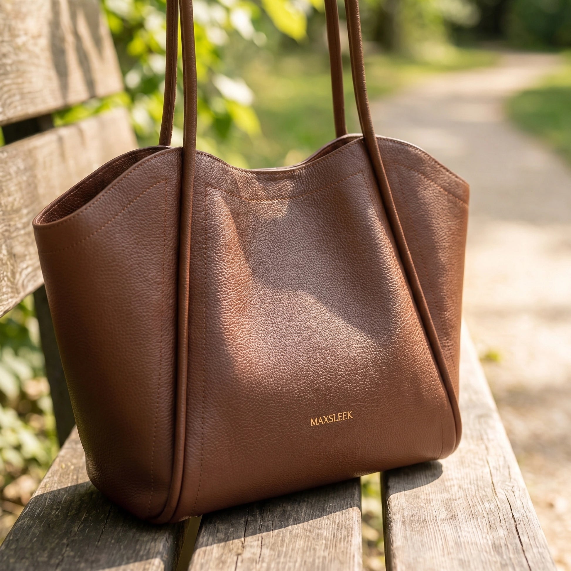 A model showcases the Effortless Everyday Tote Bag in outfit, showing neutral tones and minimalist background that — view 3