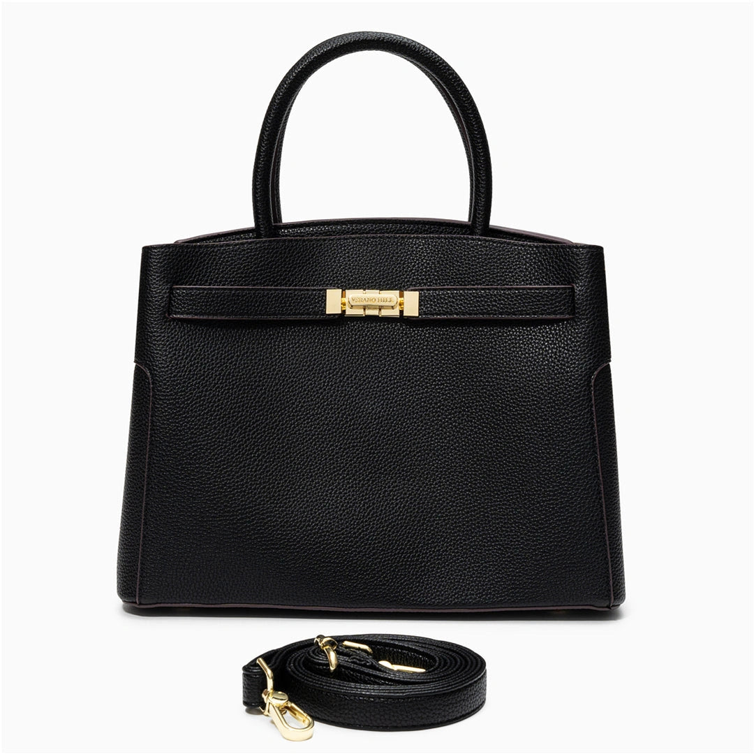 Medium tote bag in a soft fabric, featuring spacious interior and sturdy handles, shown top down view — 12 — view 12