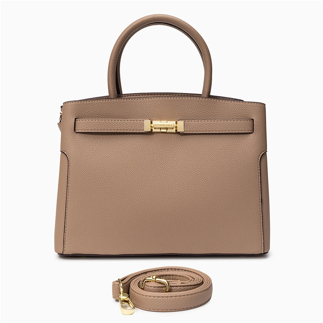 Medium tote bag in a soft beige color with sturdy handles, featuring spacious interior and minimalist design — view — view 4