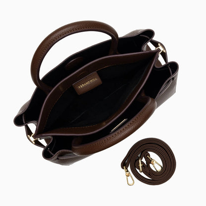 Medium tote bag in a soft fabric featuring spacious interior and sturdy handles, shown neutral color — view 7 — view 7