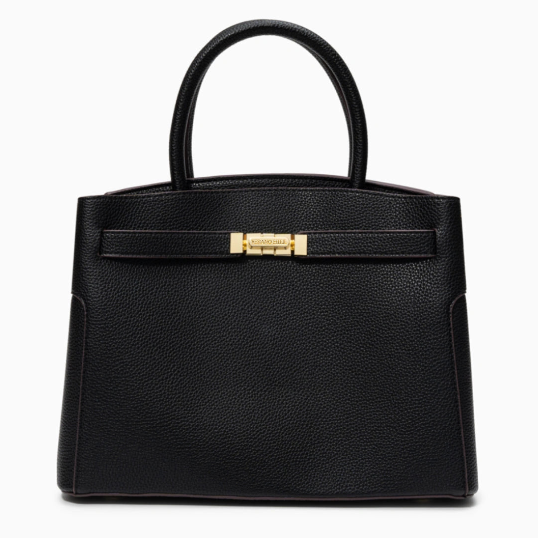 Medium tote bag in a soft fabric, featuring spacious interior and sturdy handles, shown neutral color — view 9 — view 9