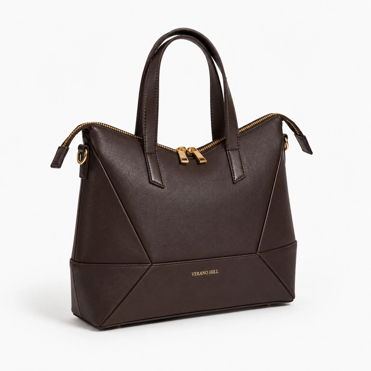 Elegant tote bag in a soft beige fabric, featuring structured design and spacious interior, front view — 11 — view 11