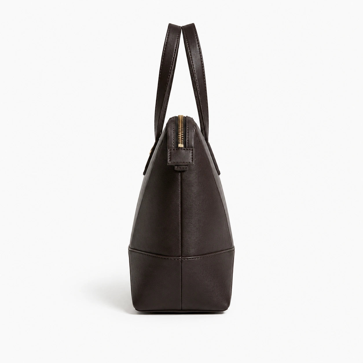Modern elegant tote bag in a soft beige fabric, featuring sturdy handles and spacious interior, top view — 12 — view 12