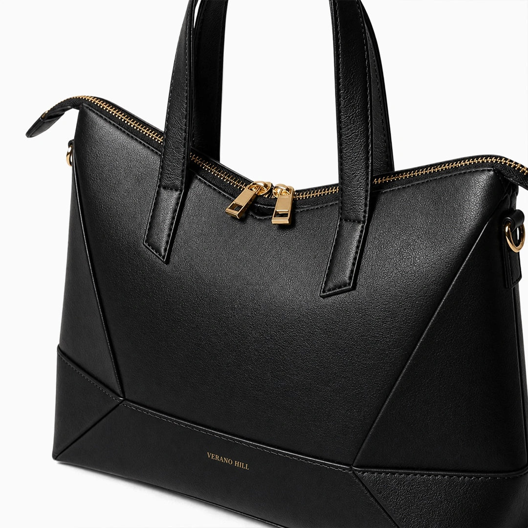 Elegant tote bag in a soft beige fabric, featuring structured design and spacious interior, front view — 2 — view 2