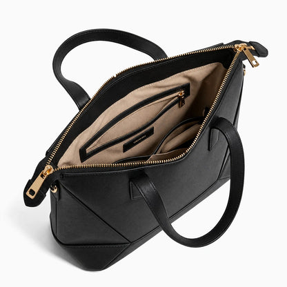 Modern elegant tote bag in a soft beige fabric, featuring sturdy handles and spacious interior, front view — 6 — view 6
