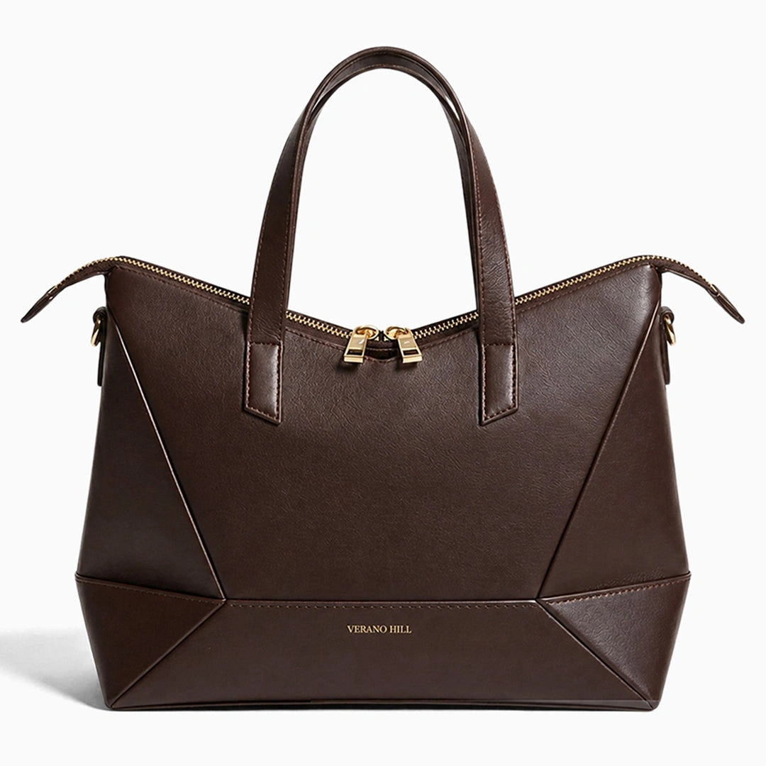 Elegant tote bag in a soft beige color, featuring spacious interior and minimalist design, side view — 7 — view 7