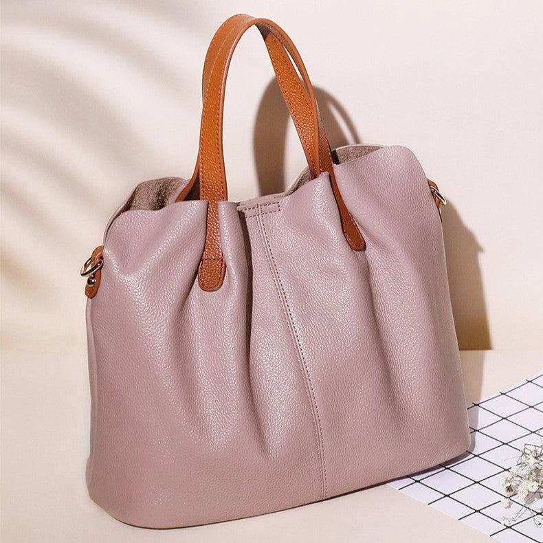 Classy versatile tote bag in a rich burgundy color, featuring sturdy handles and spacious interior, front view — 12 — view 12