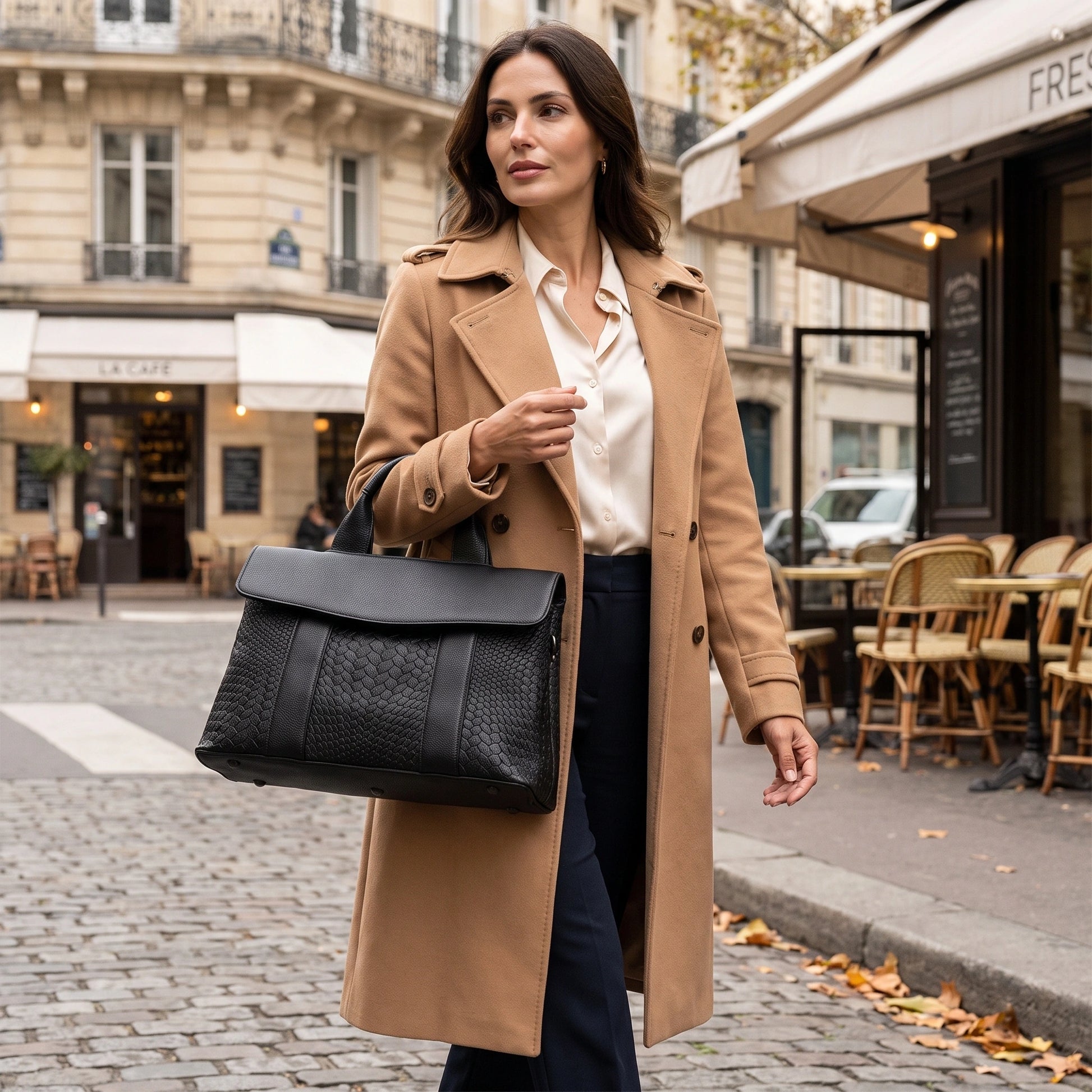 Close up of the Everyday Tote Bag showing its premium fabric texture, precise stitching, and sophisticated design — view 4