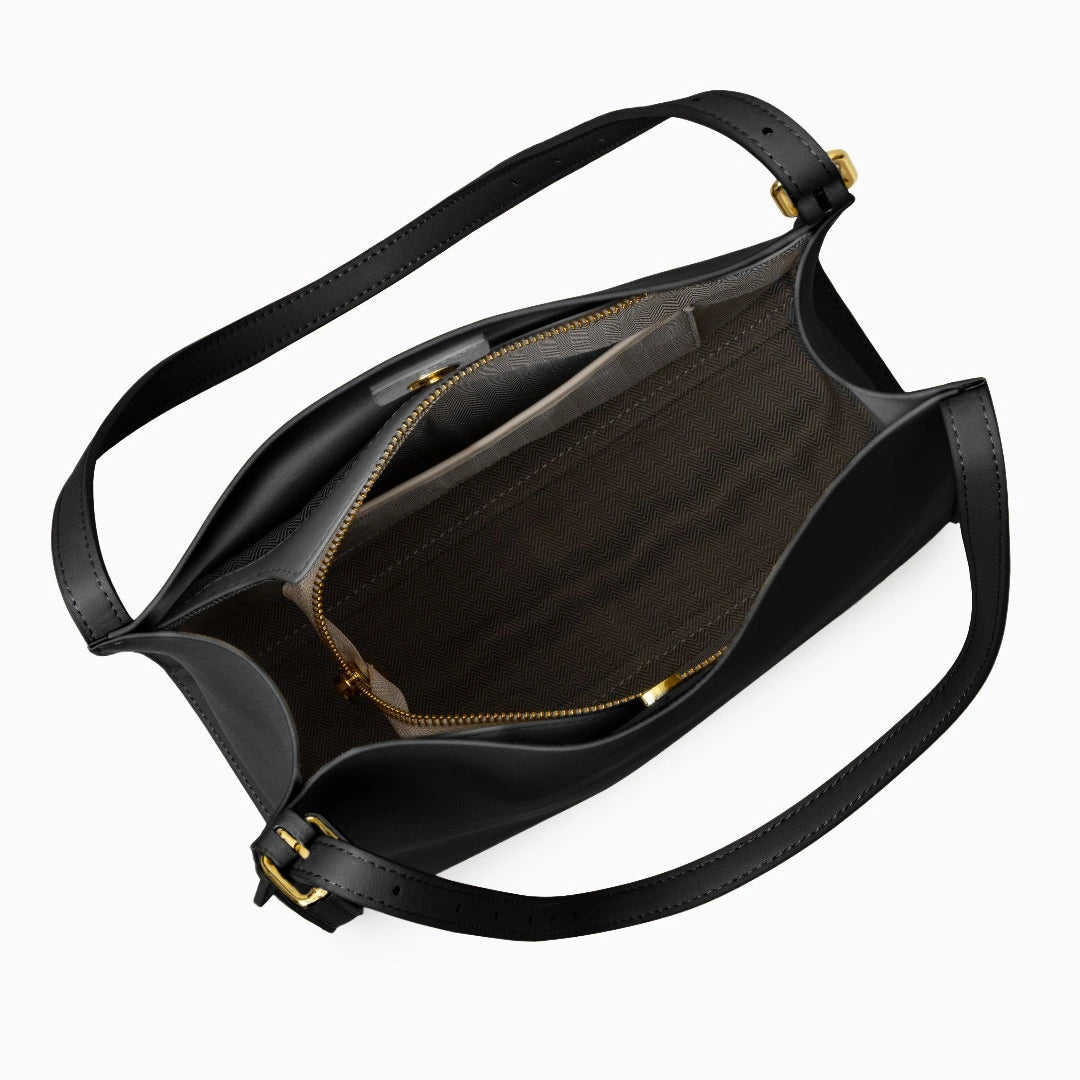 Luxurious leather tote bag in rich brown, featuring a spacious interior and sturdy handles, front view — 15 — view 15