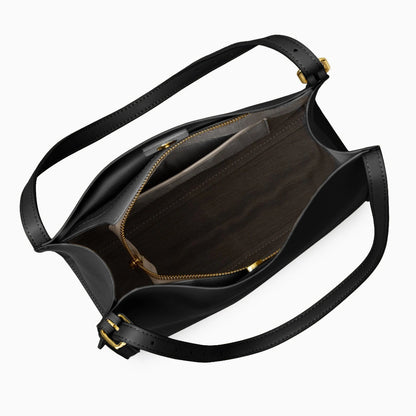Luxurious leather tote bag in rich brown, featuring a spacious interior and sturdy handles, front view — 15 — view 15