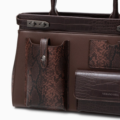 Crochet tote bag in a charming design, featuring spacious interior and sturdy handles, displayed — view 10 — view 10