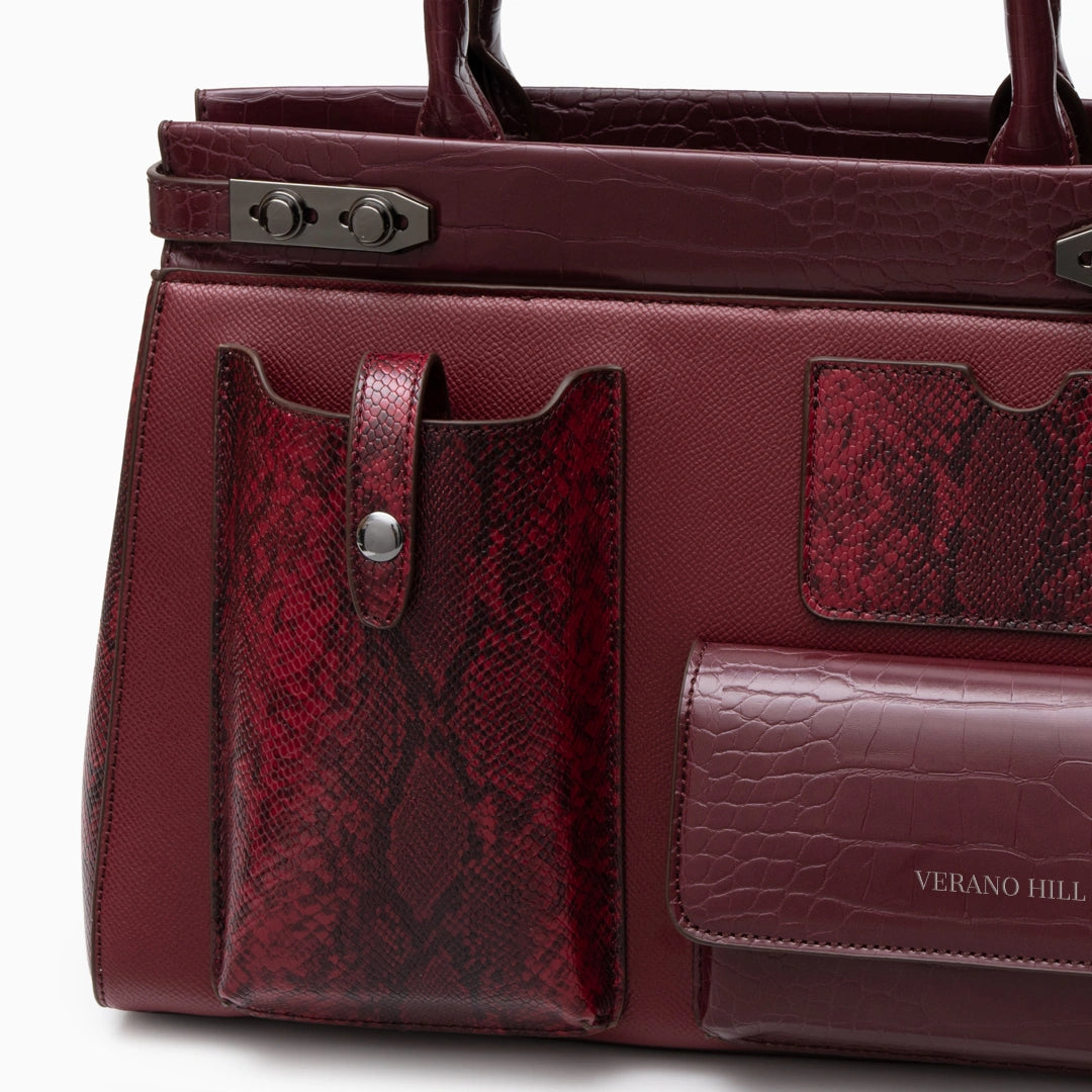 Charming crochet tote bag featuring intricate patterns and a spacious interior, shown in close up view — 6 — view 6