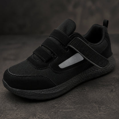 Black triple strap velcro shoes closure detail — view 2
