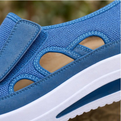 velcro shoes — Royal Blue mesh and strap construction detail — view 7