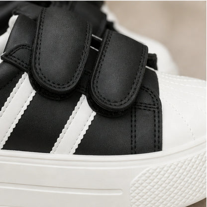 velcro shoes — Black platform velcro strap and shell toe detail — view 7