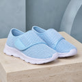 Blue wide fit mesh velcro shoes front view