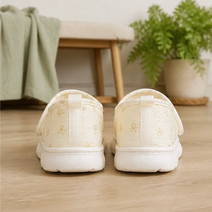 Golden Bow indoor velcro shoes direct rear view — view 6