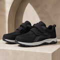 Black double strap velcro shoes front view