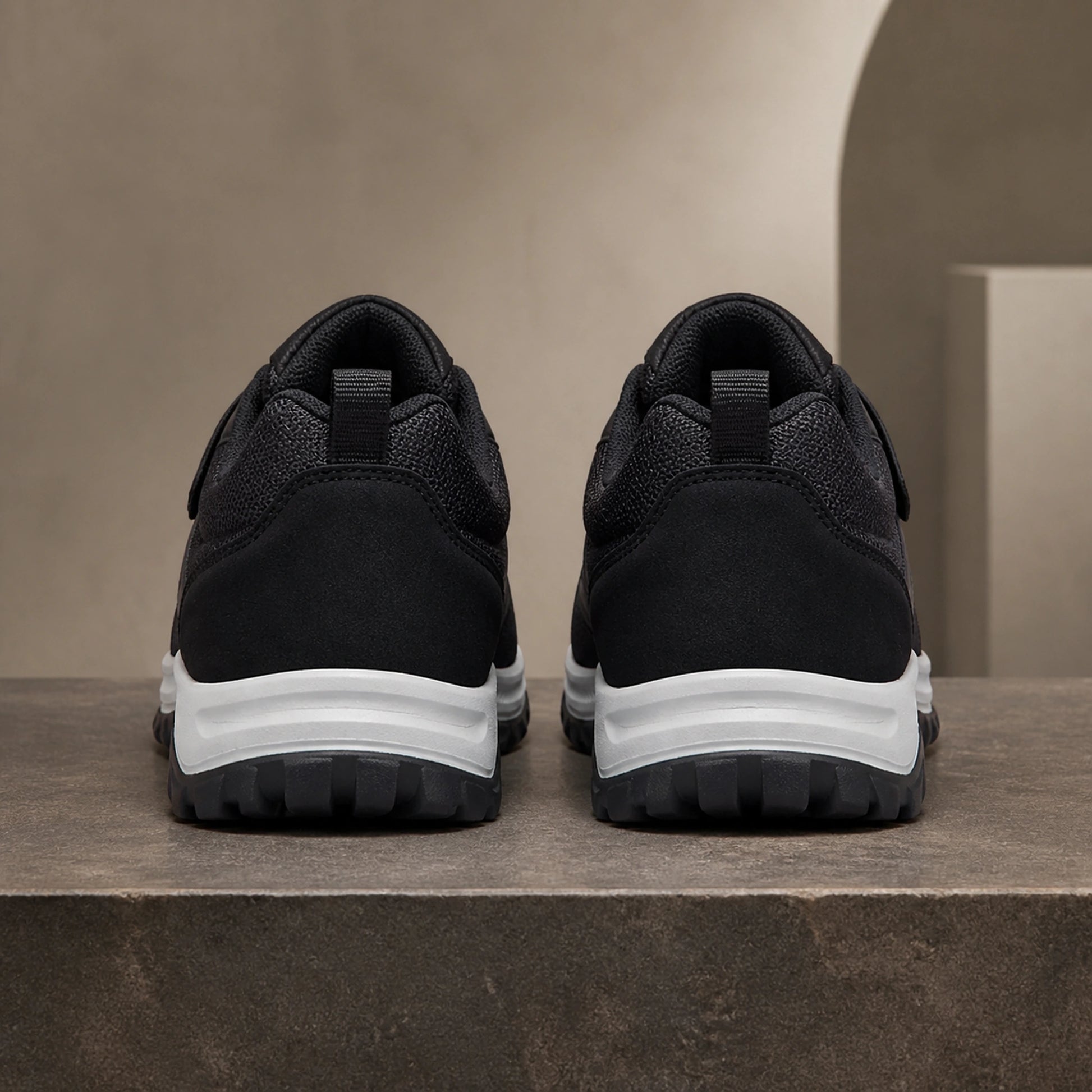 Black velcro shoes rear view — view 5