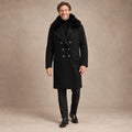 Men's Black Wool Blend Winter Coat — Vincenzo