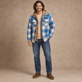 Men's Plaid Button Front Winter Coat — RusticJack Blue