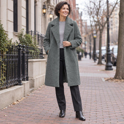 winter coat — Usa and Canada October–December 1; Slate Gray; complete product worn by a happy adult model — view 14