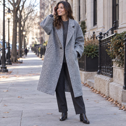 winter coat — Usa and Canada October–December 1; Gray; complete product worn by a happy adult model — view 11